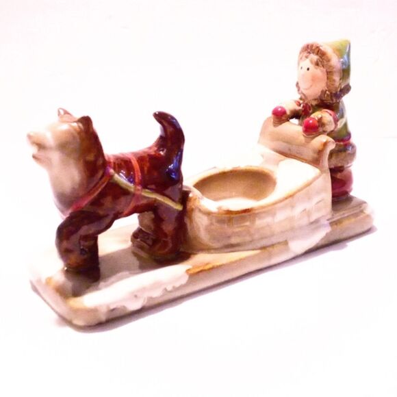 Yankee Candle Girl With Dogsled Tea Light Candle Holder - Picture 5 of 8